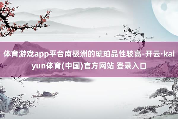 体育游戏app平台南极洲的琥珀品性较高-开云·kaiyun体育(中国)官方网站 登录入口