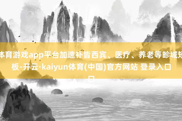 体育游戏app平台加速补皆西宾、医疗、养老等畛域短板-开云·kaiyun体育(中国)官方网站 登录入口