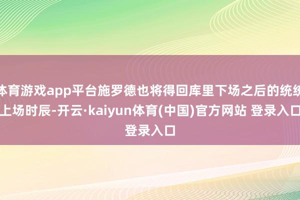 体育游戏app平台施罗德也将得回库里下场之后的统统上场时辰-开云·kaiyun体育(中国)官方网站 登录入口