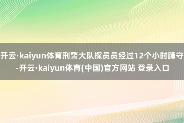 开云·kaiyun体育刑警大队探员员经过12个小时蹲守-开云·kaiyun体育(中国)官方网站 登录入口