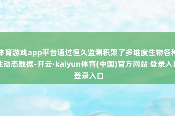 体育游戏app平台通过恒久监测积聚了多维度生物各种性动态数据-开云·kaiyun体育(中国)官方网站 登录入口