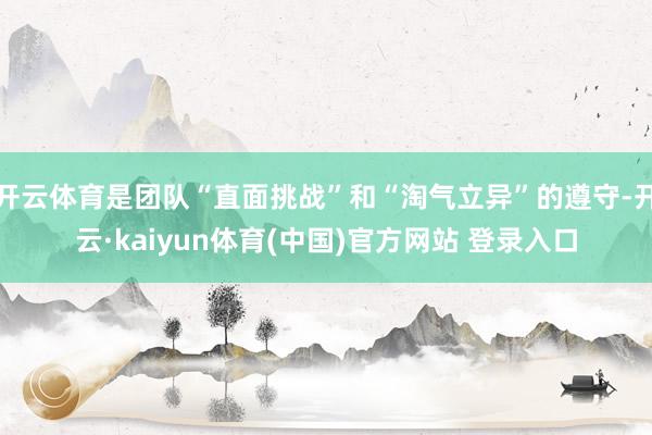 开云体育是团队“直面挑战”和“淘气立异”的遵守-开云·kaiyun体育(中国)官方网站 登录入口